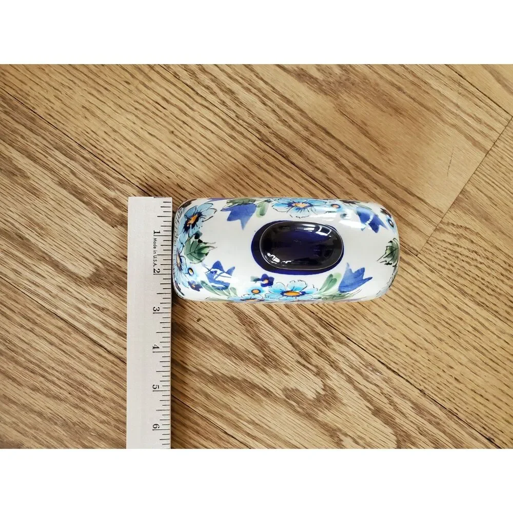 Blue Rose Polish Pottery Ballina Butter Dish Cottagecore EUC